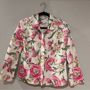 LOFT Floral Pastel Jacket Size 8